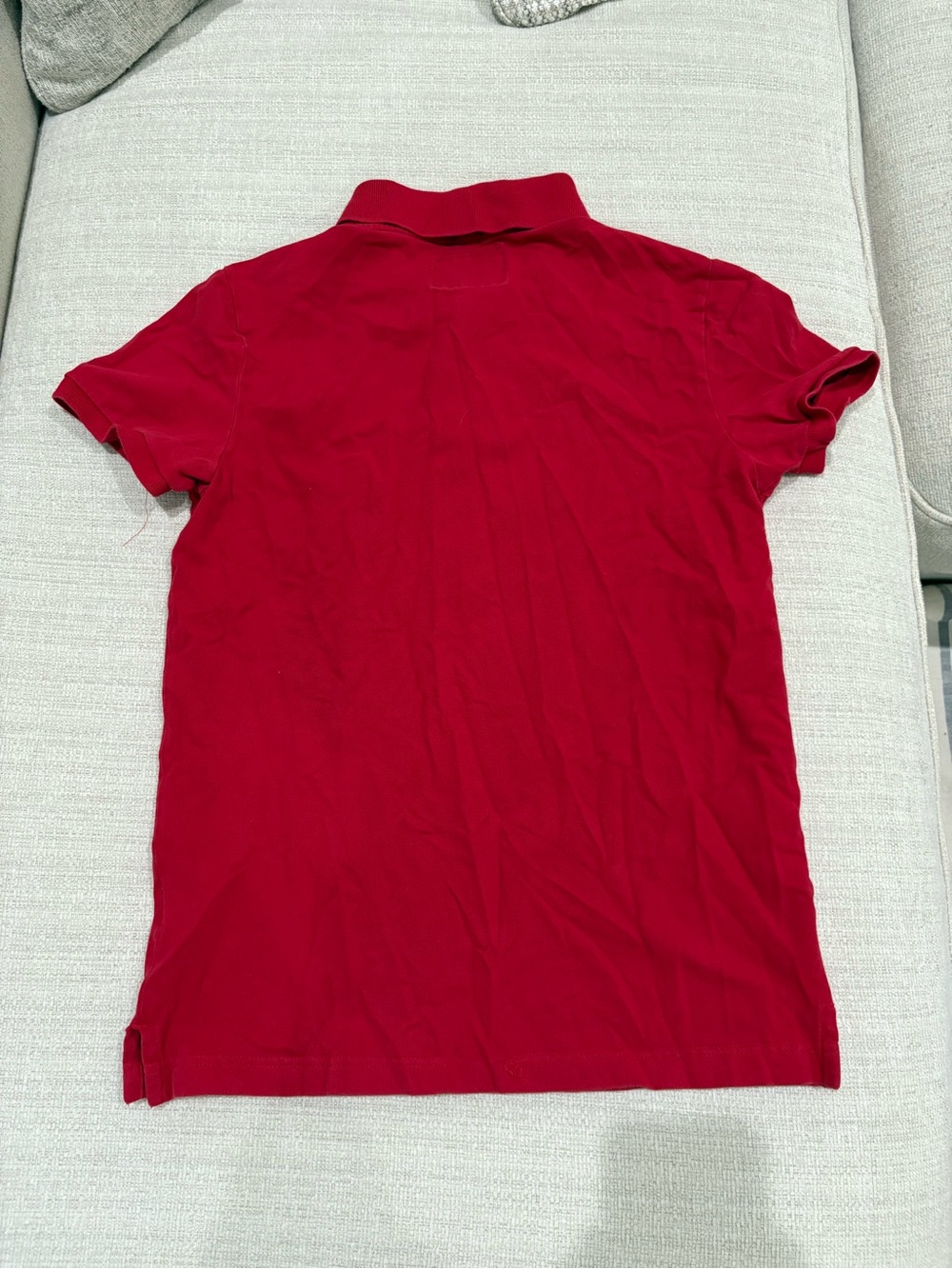 Hollister Men's Bright Red Stretch Polo with Embroidered Logo - Picture 3 of 5